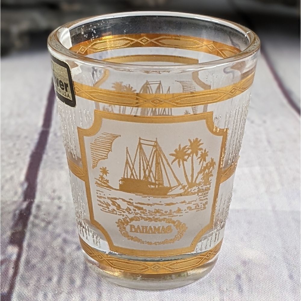 Vintage CULVER 22K GOLD "Bahamas" Shot Glass